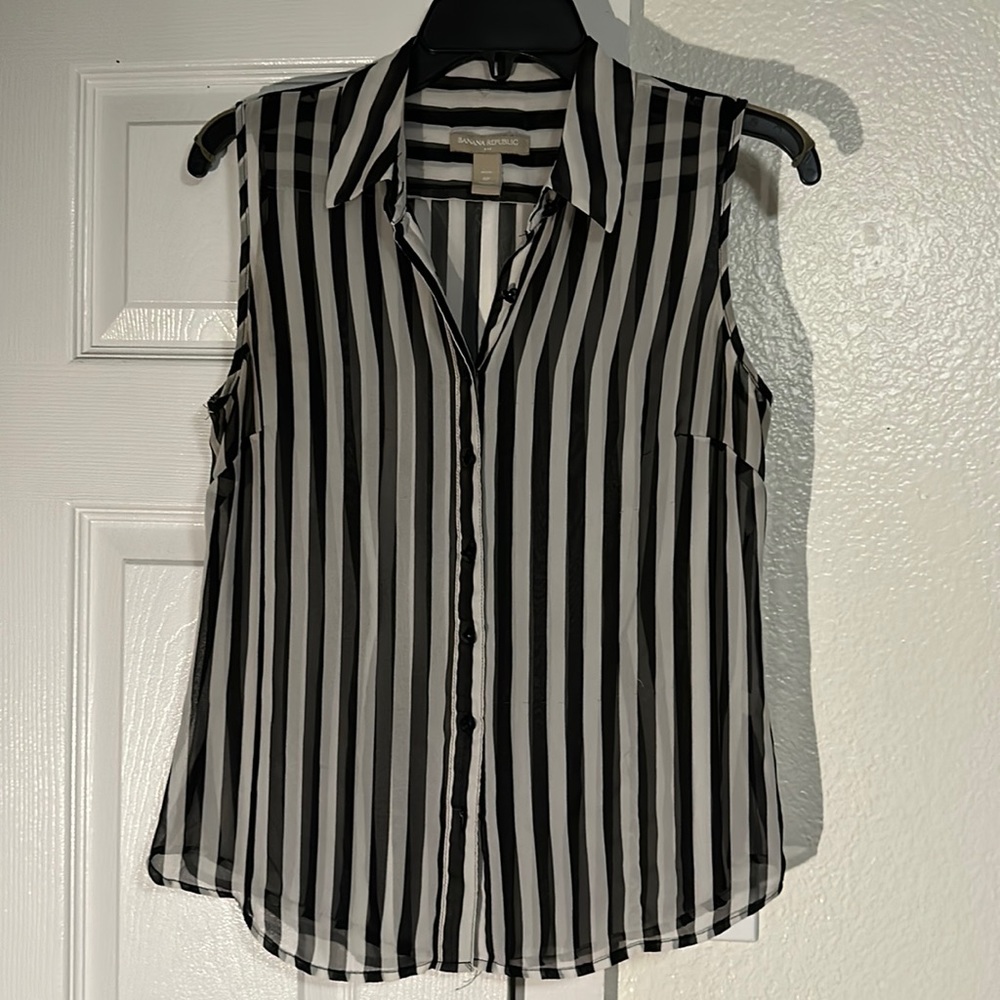 Banana Republic Petite Striped Blouse